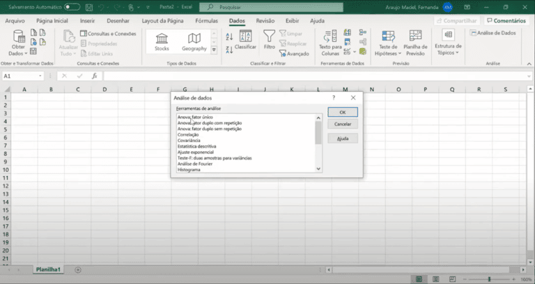 Figura 7 - Análise de Dados no Excel